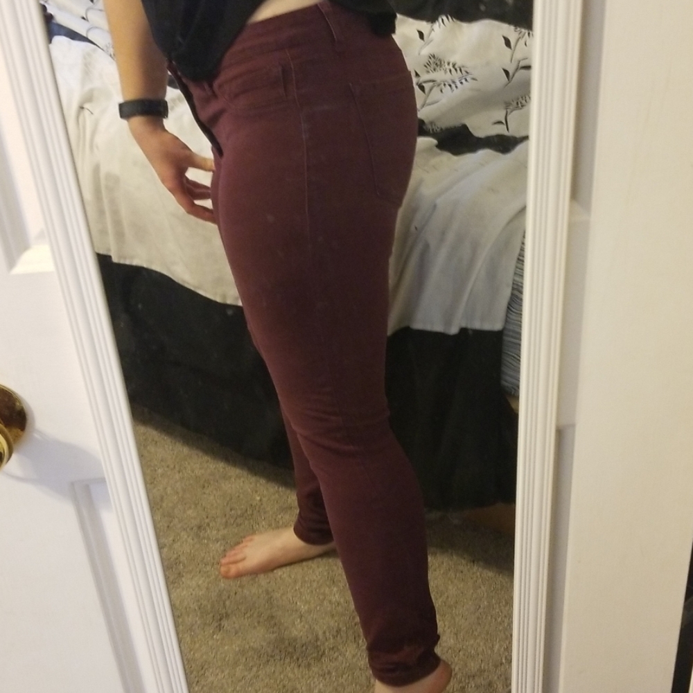 Burgundy Refuge Skinny Jeans - Picture 2 of 4